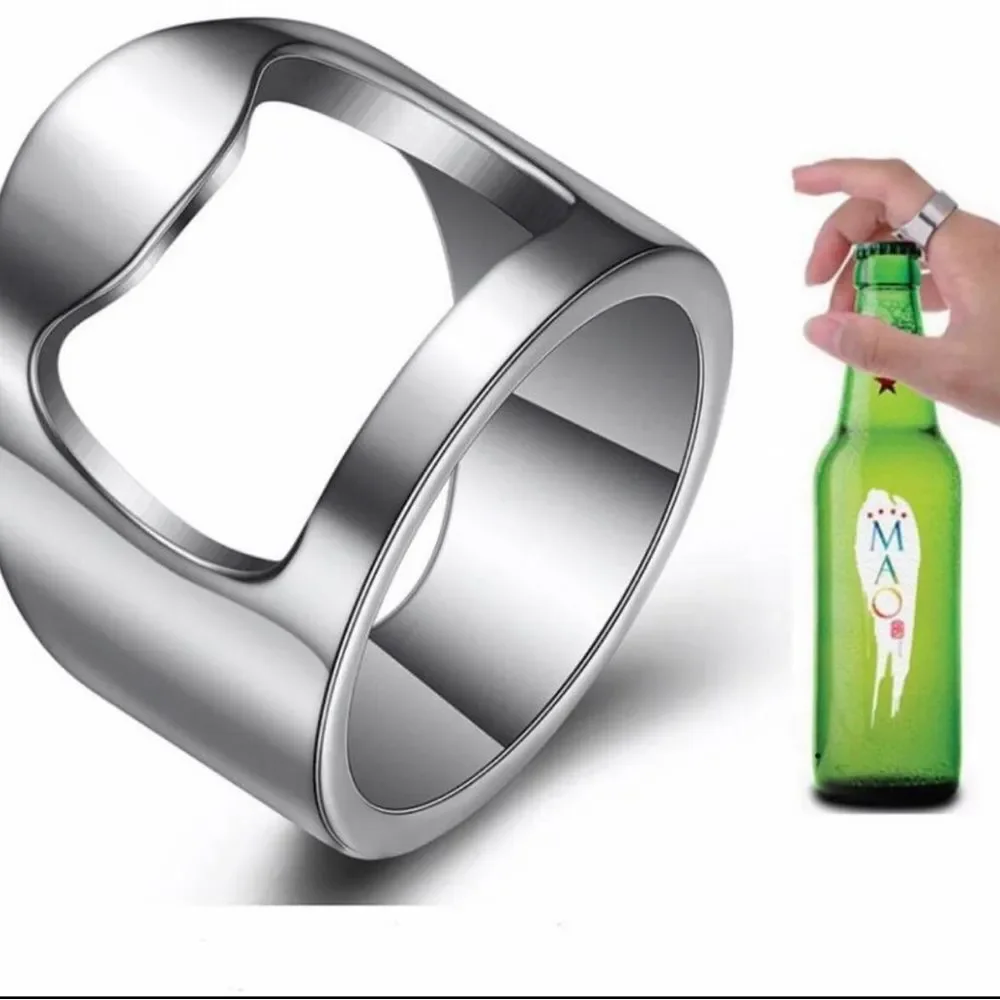 Chunky Stainless Chunky bottle opener ring. Unisex